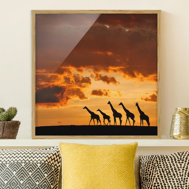 Wandbilder abstrakt Fünf Giraffen