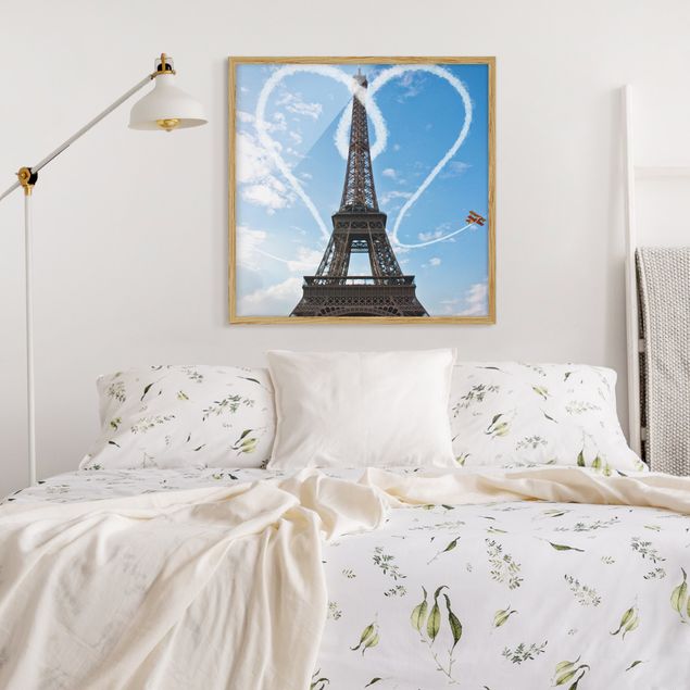 Bild mit Rahmen - Paris - City of Love - Quadrat 1:1