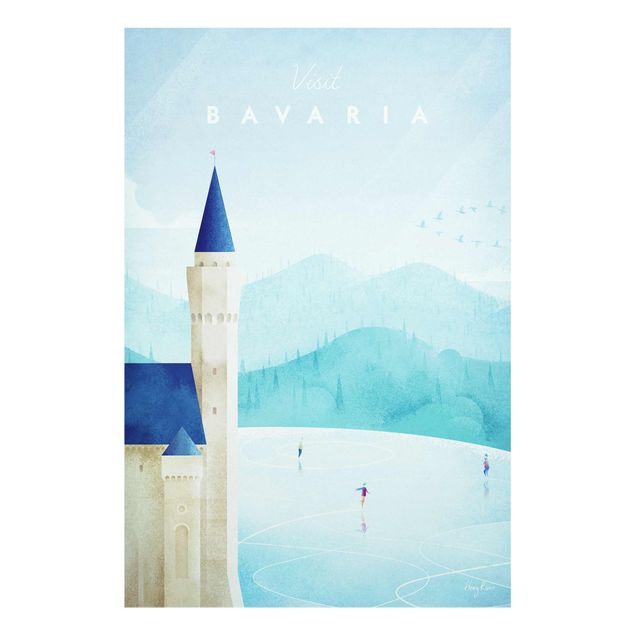Glasbilder Reiseposter - Bavaria