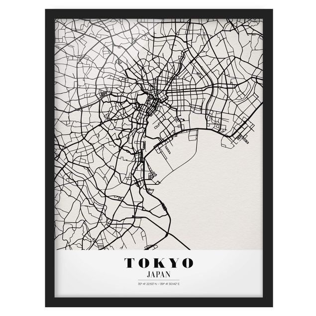 Wandbilder Stadtplan Tokyo - Klassik