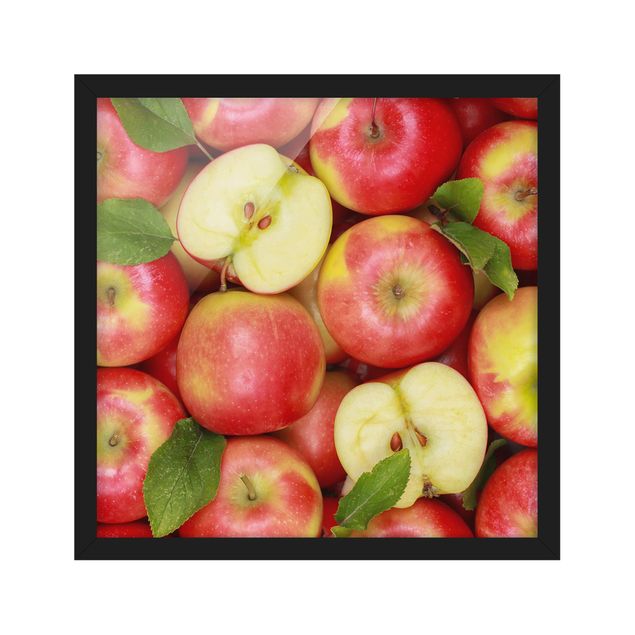 Bild mit Rahmen - Saftige Äpfel - Quadrat 1:1