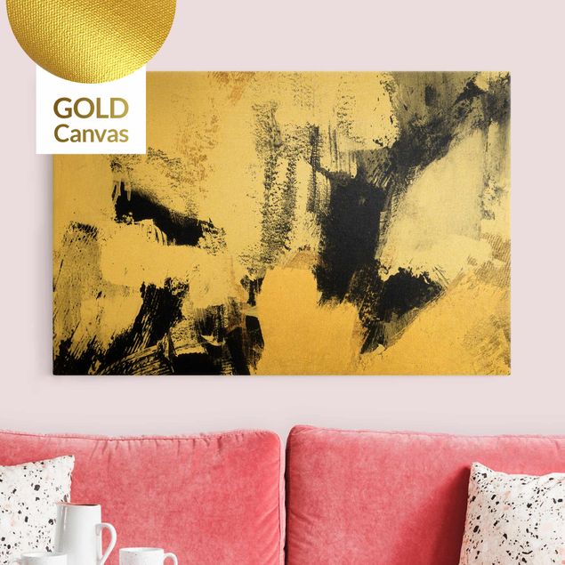 Leinwandbild Gold - Gold Collage - Querformat 3:2