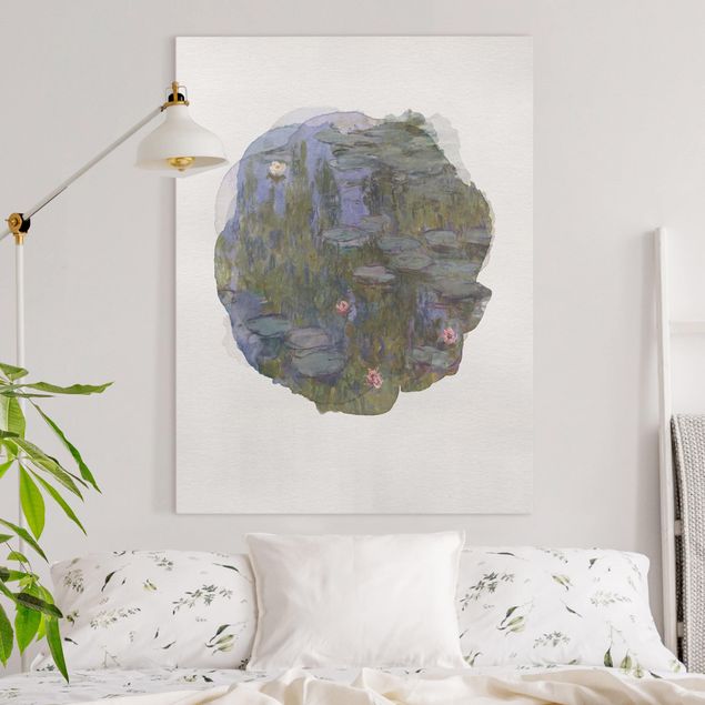 Leinwandbilder XXL Wasserfarben - Claude Monet - Seerosen (Nympheas)