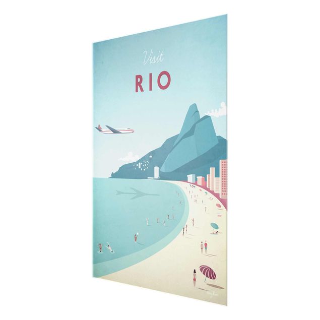 Glas Wandbilder Reiseposter - Rio de Janeiro