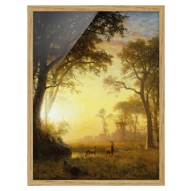 Kunstdruck Bilder mit Rahmen Albert Bierstadt - Sonnenbeschienene Lichtung
