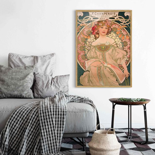 Bilder mit Rahmen Blumen Alfons Mucha - Plakat für F. Champenois