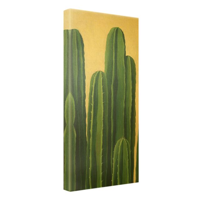 Leinwandbild Gold - Lieblingspflanzen - Kaktus - Hochformat 1:2