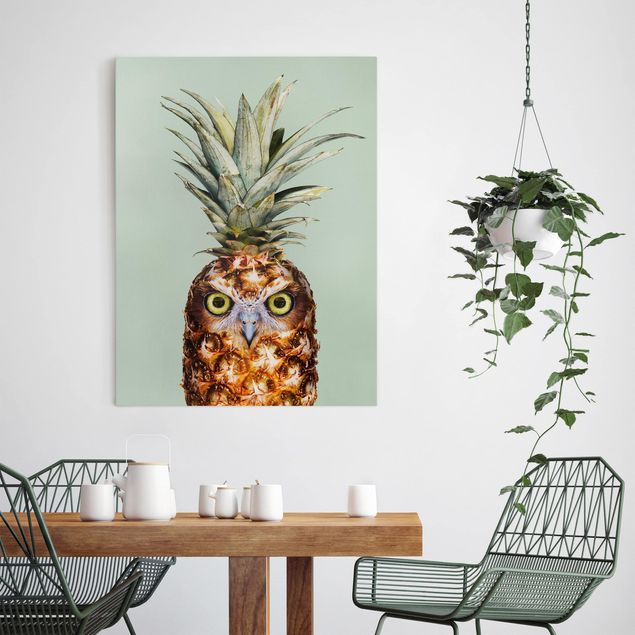 Wandbilder Tiere Ananas mit Eule