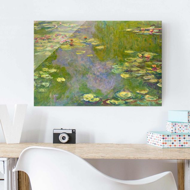 Bilder auf Glas Claude Monet - Grüne Seerosen