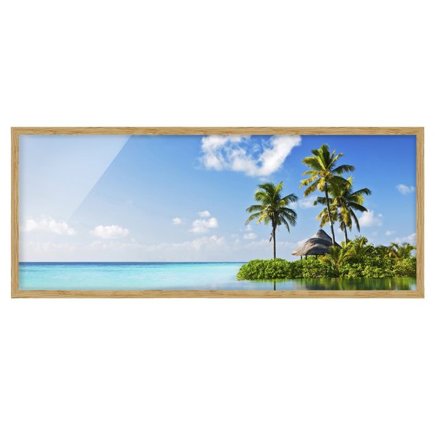 Bild mit Rahmen - Tropisches Paradies - Panorama Querformat