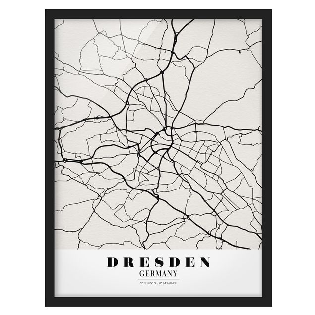 Schöne Wandbilder Stadtplan Dresden - Klassik