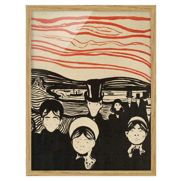 Kunstdrucke mit Rahmen Edvard Munch - Angstgefühl