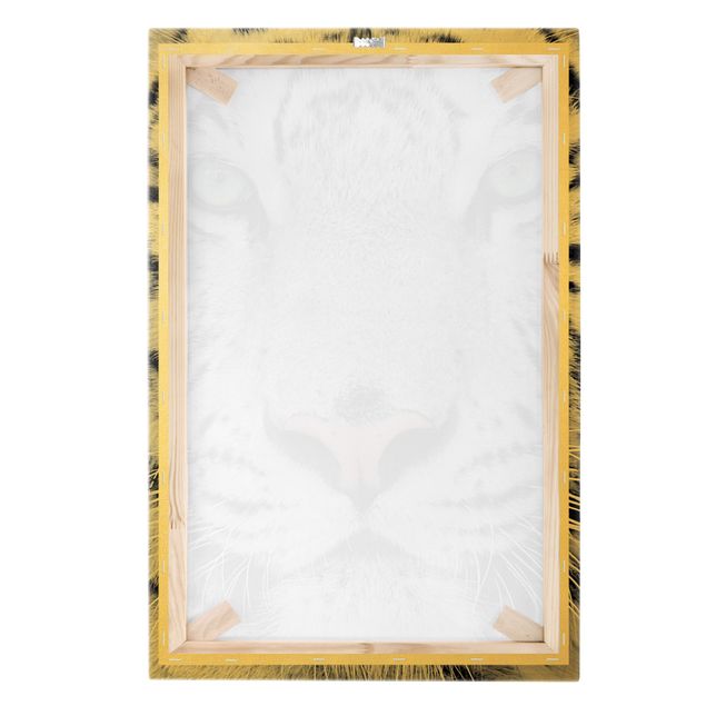 Leinwandbild Gold - Weißer Tiger - Hochformat 2:3