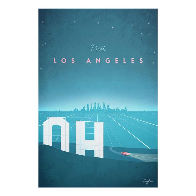 Glas Wandbilder Reiseposter - Los Angeles