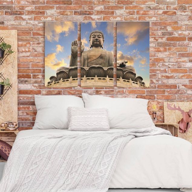 Moderne Leinwandbilder Wohnzimmer Großer Buddha