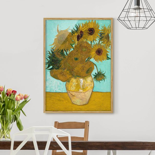 Pointillismus Bilder Vincent van Gogh - Vase mit Sonnenblumen