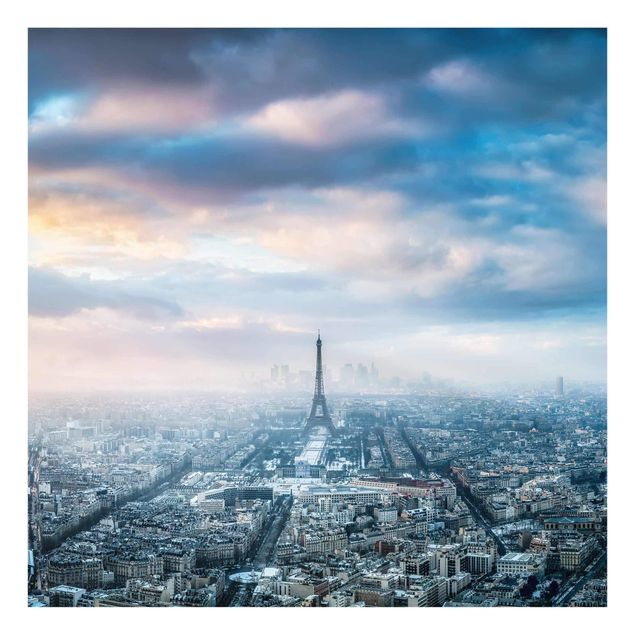 Glasbild - Winter in Paris - Quadrat 1:1