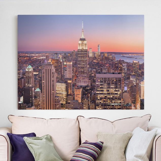 Wandbilder XXL Sonnenuntergang Manhattan New York City