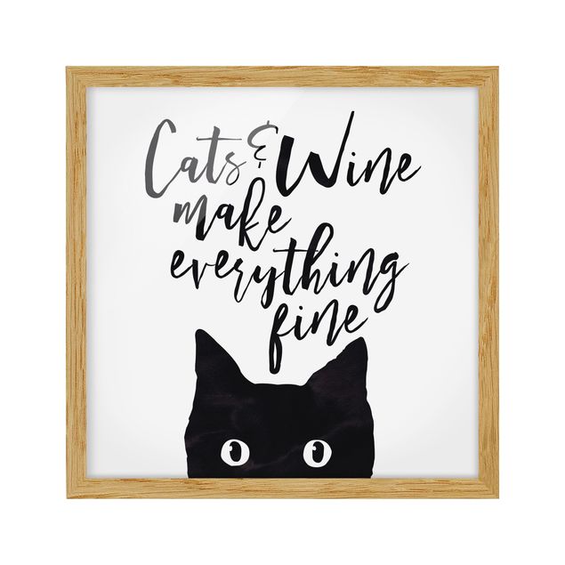Bilder für die Wand Cats and Wine make everything fine