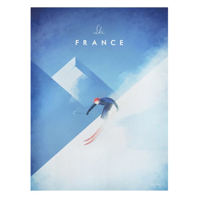 Leinwandbild Vintage Reiseposter - Ski in Frankreich