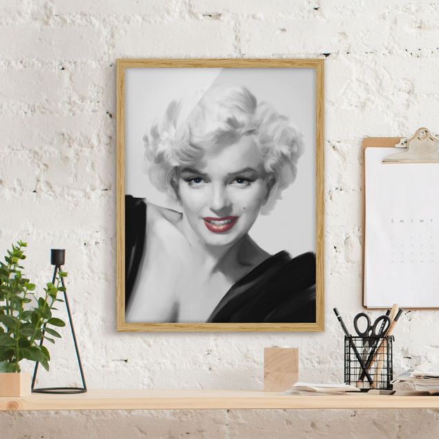 Vintage Bilder mit Rahmen Marilyn auf Sofa