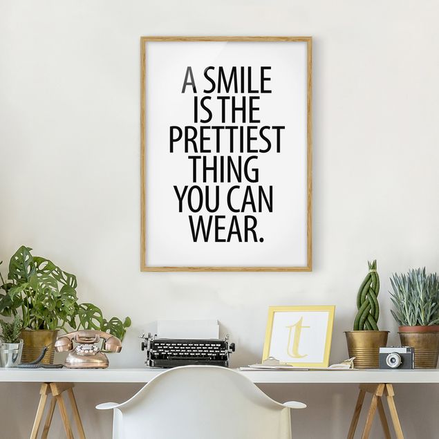 Wandbilder A Smile is the prettiest thing Sans Serif