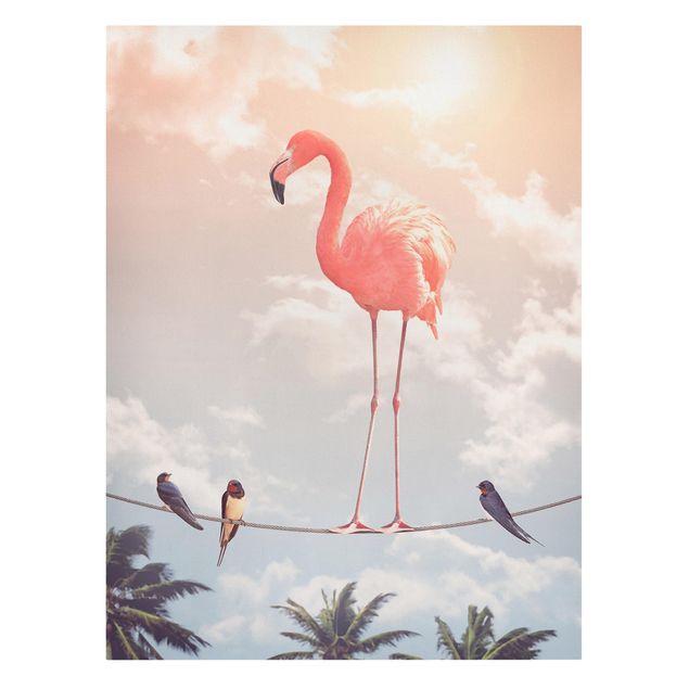 Wandbilder Natur Himmel mit Flamingo