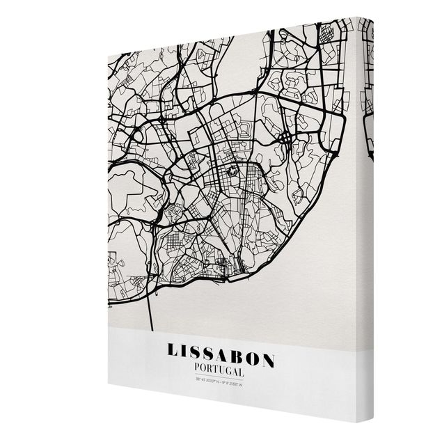 Bilder für die Wand Stadtplan Lissabon - Klassik