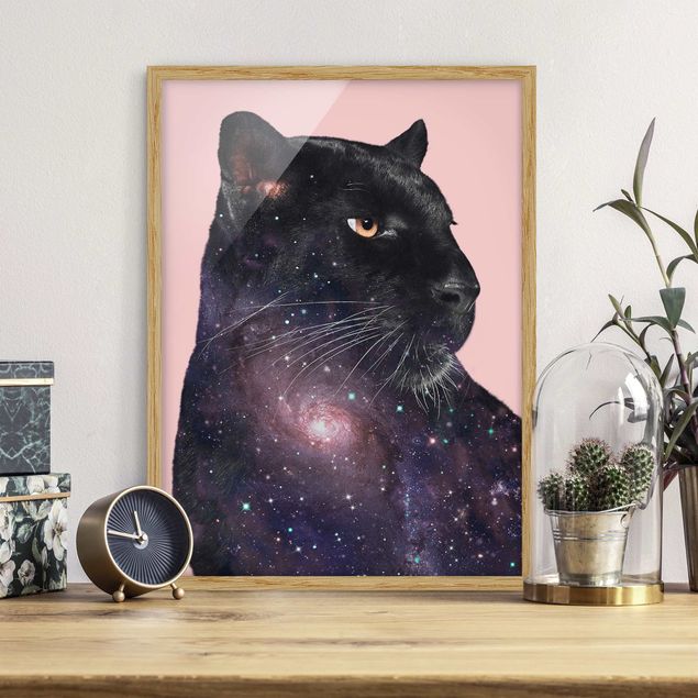 Wandbilder Tiere Panther mit Galaxie