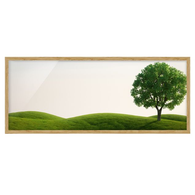 Bild mit Rahmen - Grüne Ruhe - Panorama Querformat