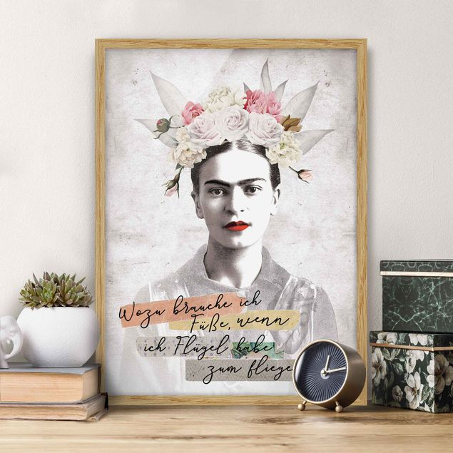 Gerahmte Bilder mit Sprüchen Frida Kahlo - Zitat