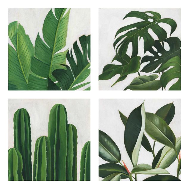 Wandbilder Wohnzimmer modern Lieblingspflanzen Tropical Set I