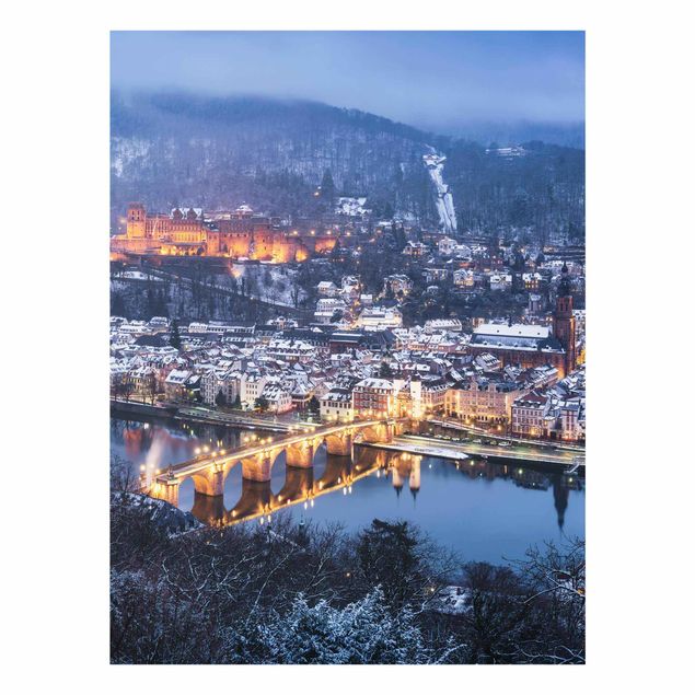 Glasbild - Winterliches Heidelberg - Hochformat 3:4