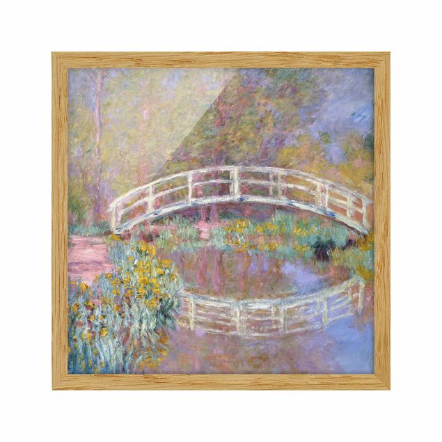 Gerahmte Kunstdrucke Claude Monet - Brücke Monets Garten