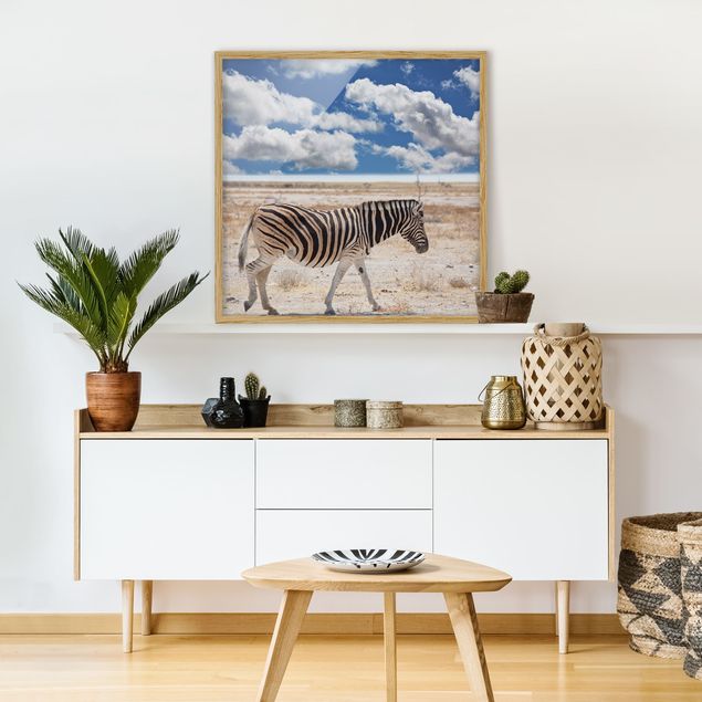 Abstrakte Bilder mit Rahmen Zebra in der Savanne