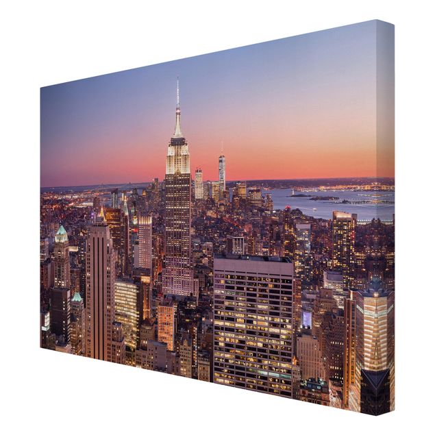 Leinwandbild - Sonnenuntergang Manhattan New York City - Querformat 3:4
