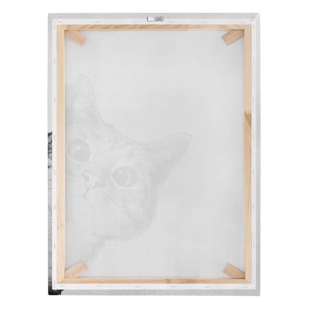 Tierbilder auf Leinwand Illustration Katze Zeichnung Schwarz Weiß