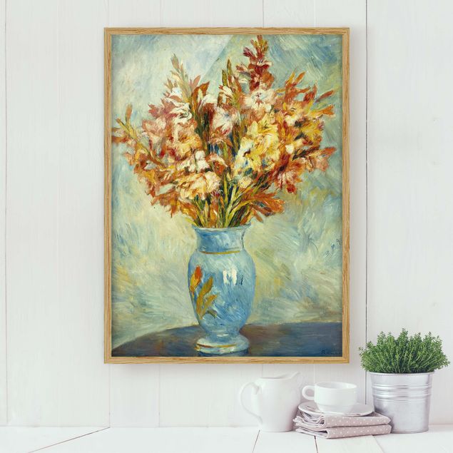 Blumen Bilder mit Rahmen Auguste Renoir - Gladiolen in Vase