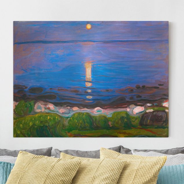 Wandbilder Meer Edvard Munch - Sommernacht am Meeresstrand
