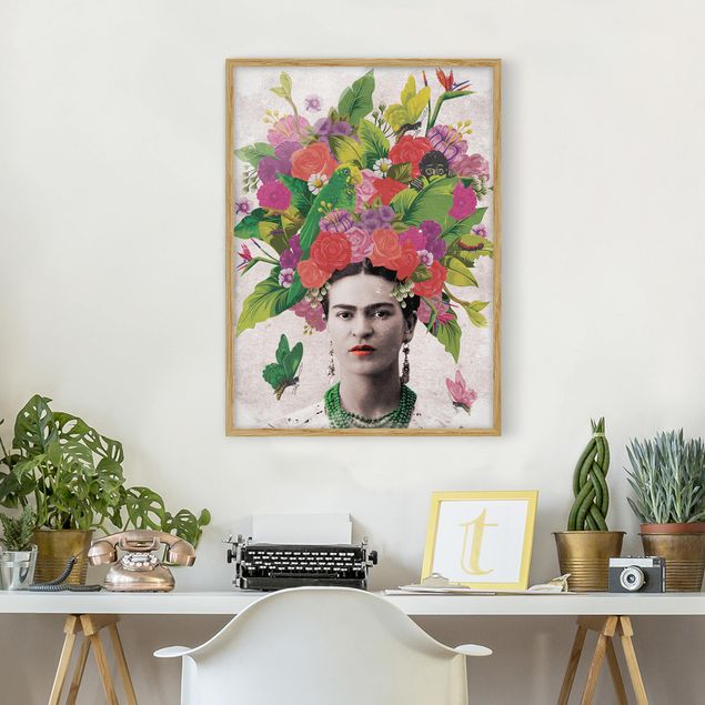 Blumen Bilder mit Rahmen Frida Kahlo - Blumenportrait