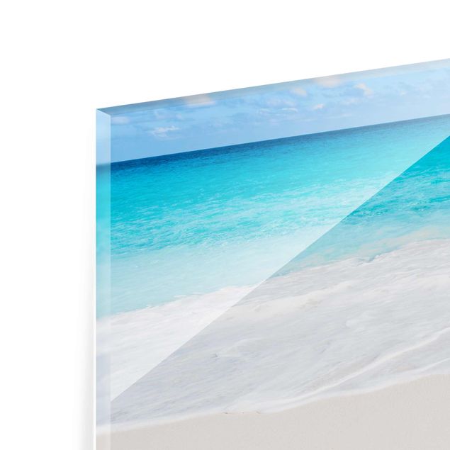 Glasbild - Blaue Welle - Panorama