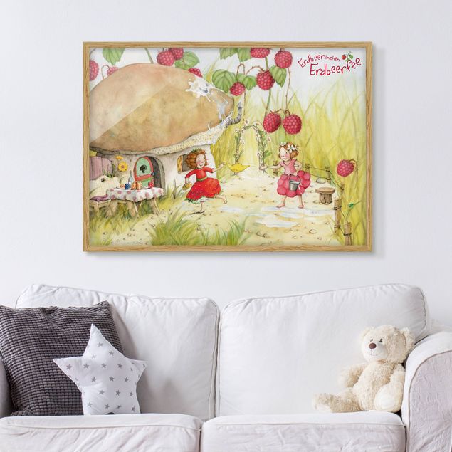 Bilder für die Wand Erdbeerinchen Erdbeerfee - Unter dem Himbeerstrauch