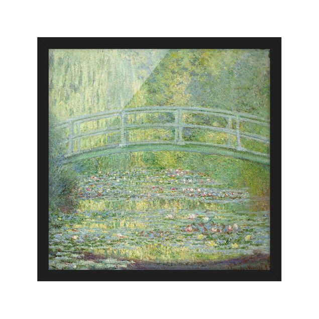 Bild mit Rahmen - Claude Monet - Japanische Brücke - Quadrat 1:1