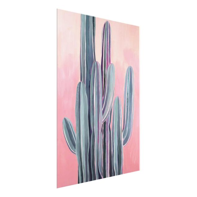 Schöne Wandbilder Kaktus auf Rosa II