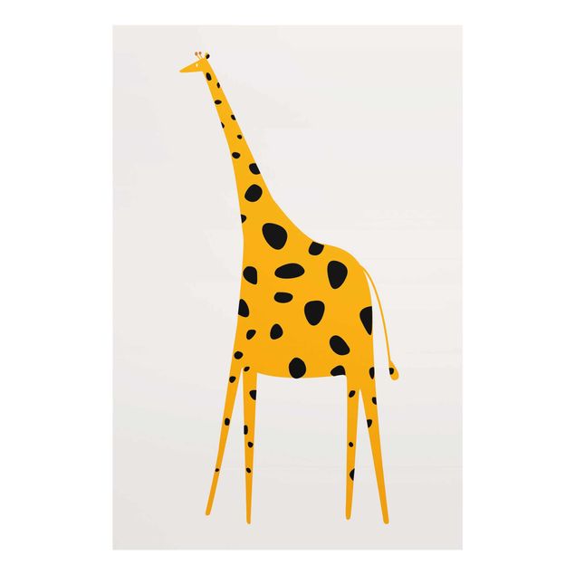 Glasbilder Gelbe Giraffe
