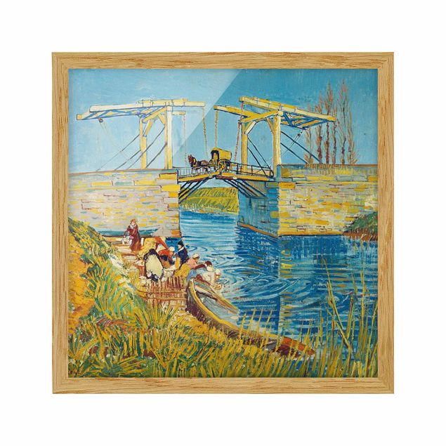 Gerahmte Kunstdrucke Vincent van Gogh - Zugbrücke in Arles