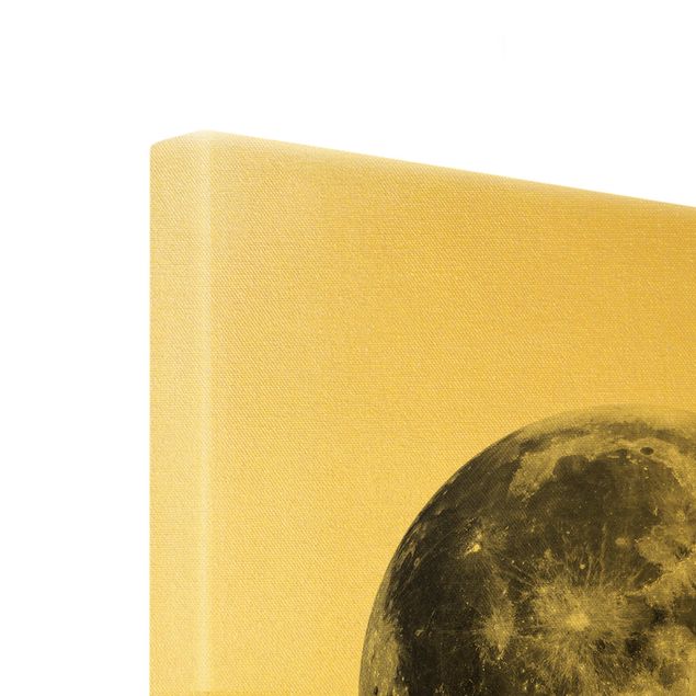 Leinwandbild Gold - Der Mond - La Lune - Hochformat 3:4