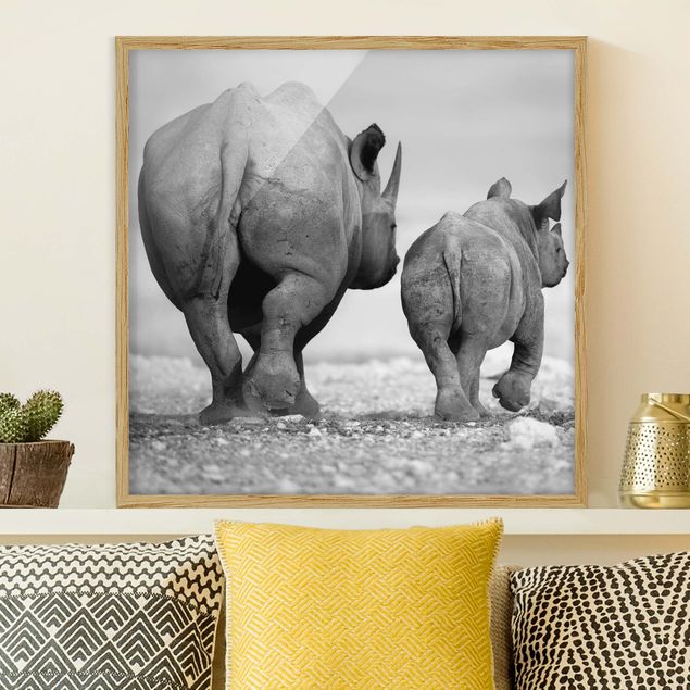 Wandbilder abstrakt Wandering Rhinos II