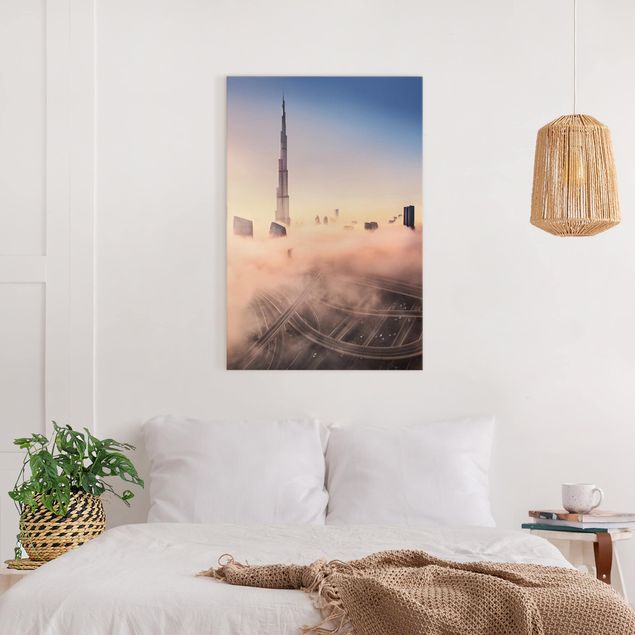 Leinwandbild - Himmlische Skyline von Dubai - Hochformat 3:2