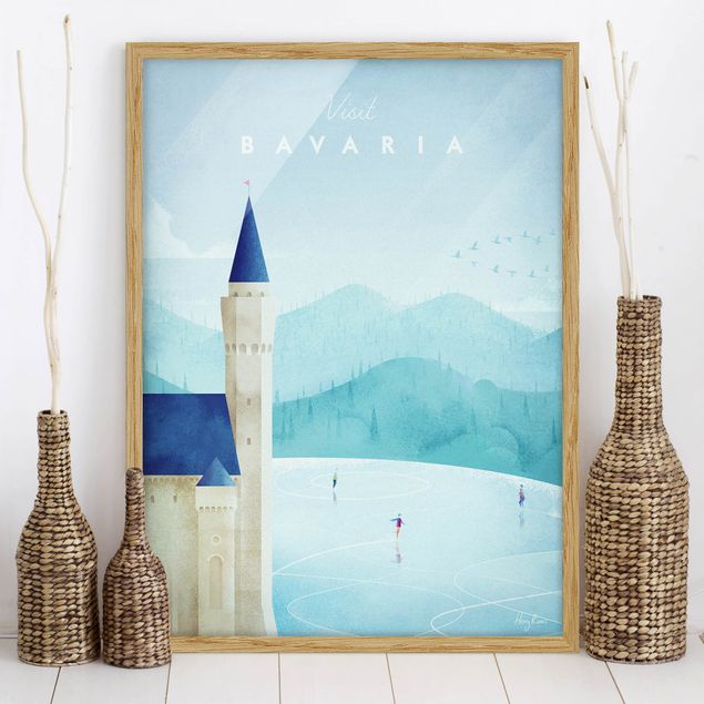 Vintage Bilder mit Rahmen Reiseposter - Bavaria